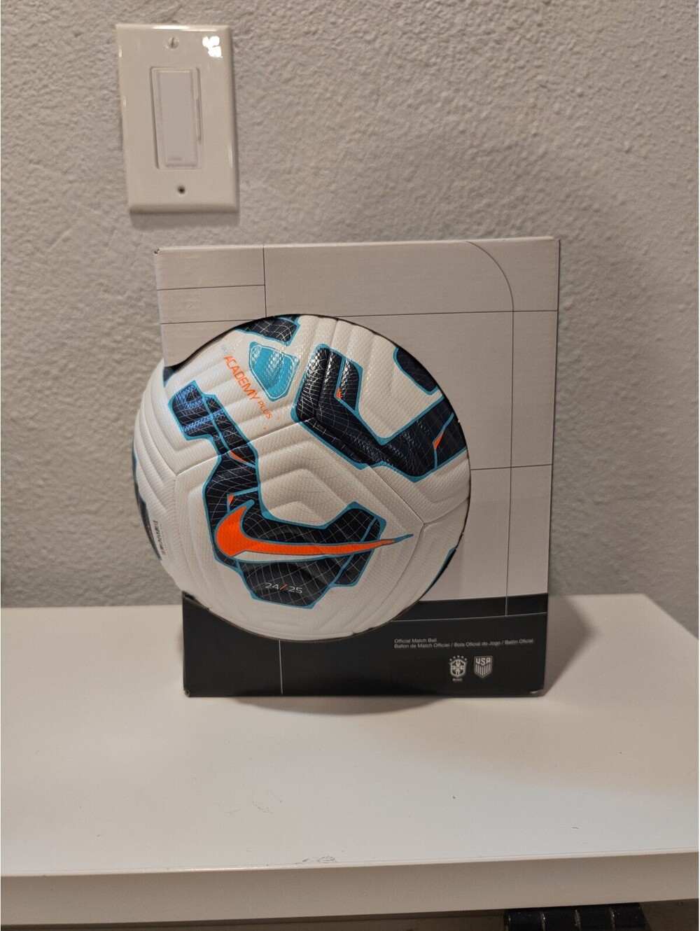 Nike Academy Plus Soccer Ball Size 5 White with Blue and Red